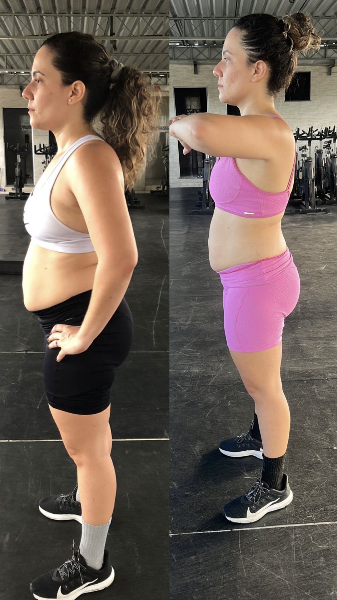 Resultado aluna — antes e depois